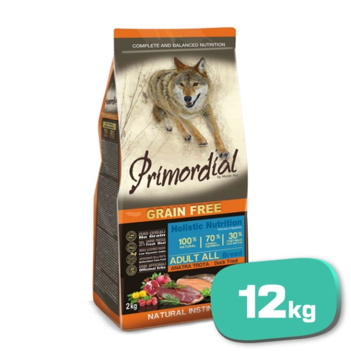 PRIMORDIAL Pato y Trucha Grain Free Perro Adulto 12 kg