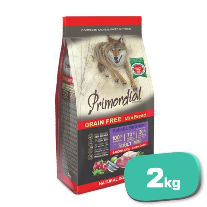 PRIMORDIAL Perro Mini Sardina y Oca Grain Free 2 Kg