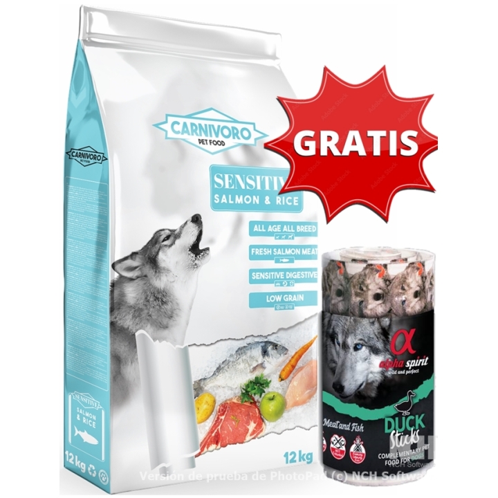 CARNIVORO Sensitive Adulto con Salmon y Arroz 12 Kg...