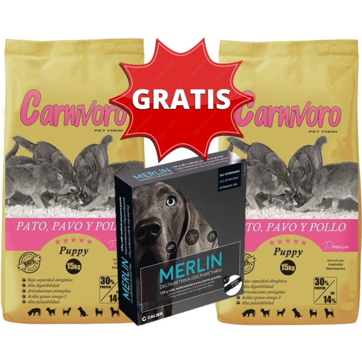 2x15Kg CARNIVORO Puppy ¡Pack Ahorro! + Regalo