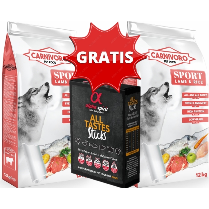 2 x 12Kg CARNIVORO Sport Cordero ¡Pack Ahorro 2...