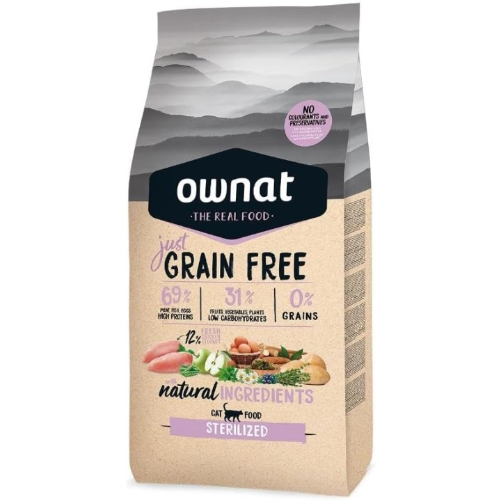 OWNAT Just Grain Free sterilized pienso para Gatos...