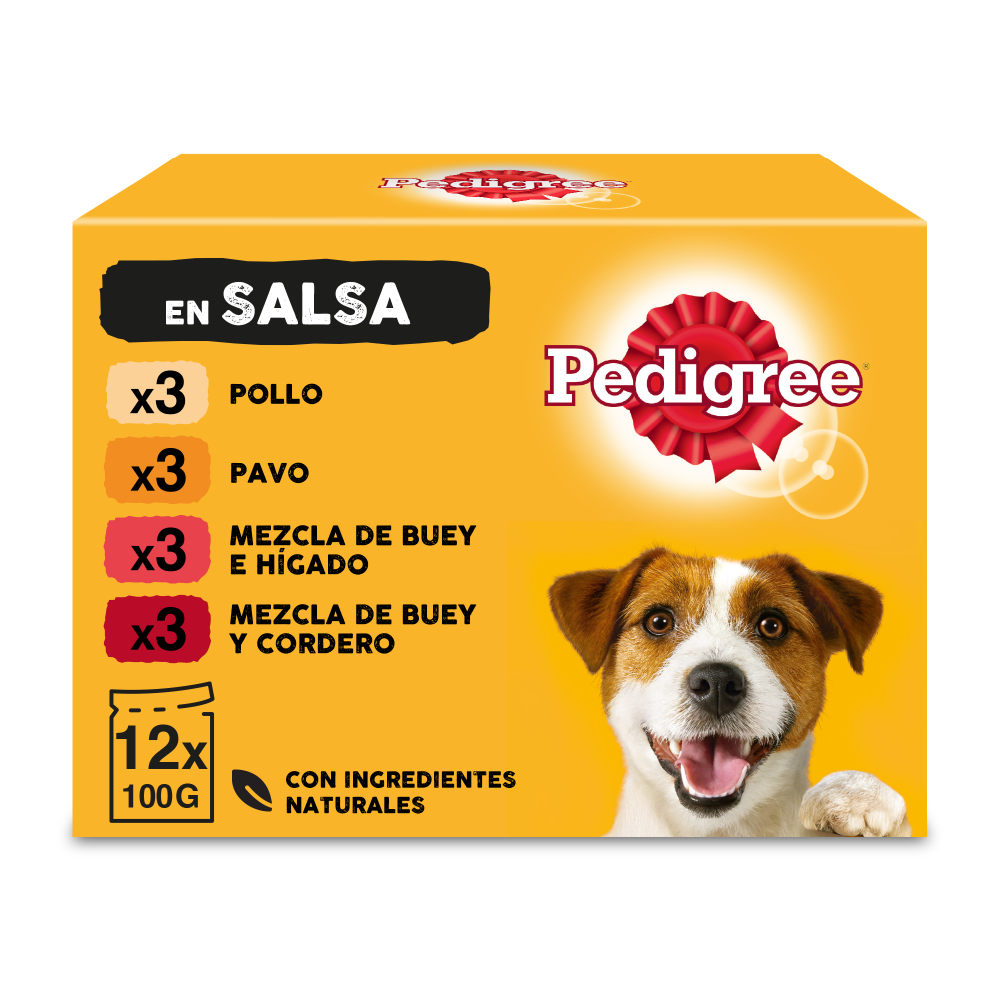 PEDIGREE Comida húmeda para Perros Sabores Mixtos en Salsa Multipack 12x100g